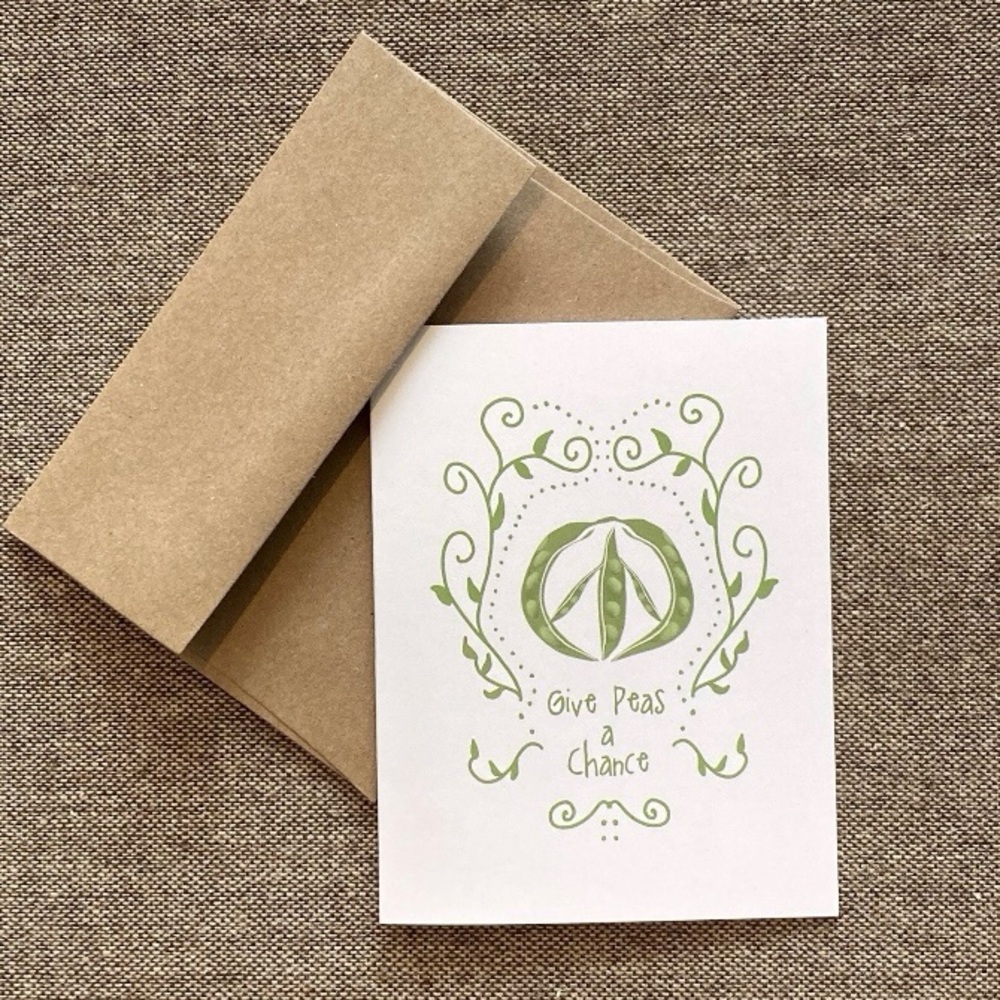 Wholesale Lot 18 Funny Notecards “Give Peas A Chance” Blank Cards & Envelopes